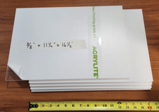  5 ACRYLIC FRAME GRADE SHEET STOCK CLEAR 0.375" X 11.25" X 16.50" LOT OF 5
