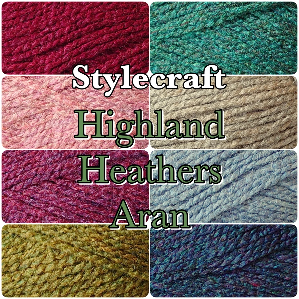 HIGHLAND HEATHERS Aran Stylecraft Premium Acrylic Variegated Yarn Knitting 100g