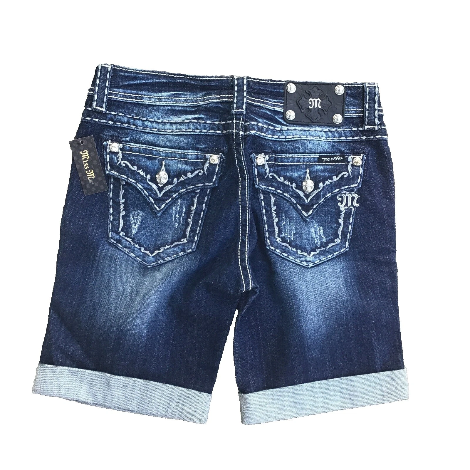 Mezcla de algodón Miss Me Pantalones Cortos para mujeres