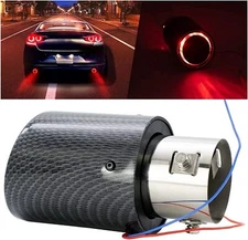 Universal Modified LED Luminous Muffler Tip Tail Pipe Carbon Fiber Curved