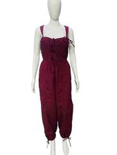 Ulla Johnson Women Tatum Ruffle Smocked Pleated Cotton Jumpsuit Romper Dress S 2