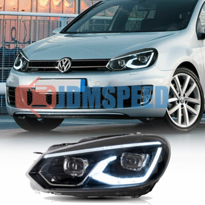 LED Projector Headlight W/ Start-up Animation Set For VW Golf 6 2010-2014 