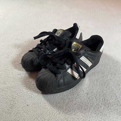 Adidas Originals Superstar Shoes Youth 3.5 Black Sneakers Adidas Originals Superstar Shoes Youth 3.5 Black Sneakers