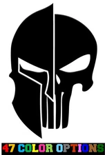Vinyl Decal Truck Car Sticker Laptop - Spartan 300 Helmet Skull
