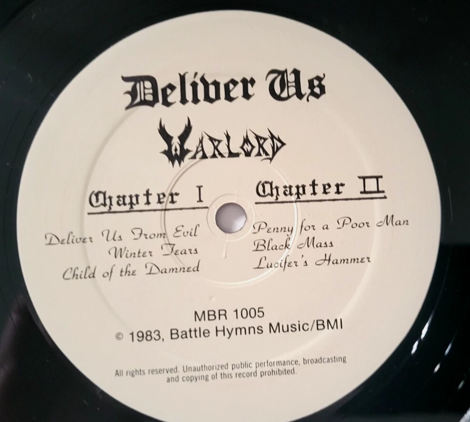 LP Warlord - Deliver Us 1983 US 1st press Metal Blade MBR 1005 M/M - Image 2 of 4