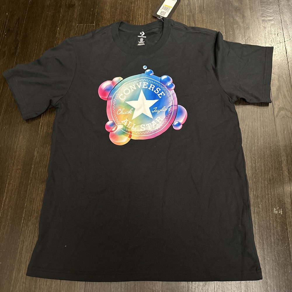 Converse All Star Chuck Taylor Crew Neck Cotton T-Shirt Medium Black