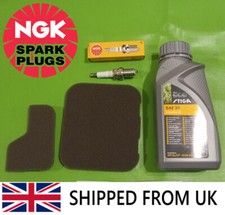 Mountfield SD120 HP41 Service Kit MF / Stiga Oil NGK BKR5E Spark Plug Air Filter