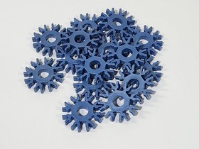 15 MICRO K'NEX Metallic Blue 8-Position Connectors Transition Adapter KNEX