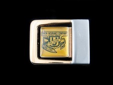 SJ03104 VINTAGE 1986  UNION INSURANCE COMPANY 100 YEARS  ADVERTISEMENT BUCKLE