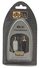 DB Link® Twisted-Pair Strandworx® Series RCA Y-Adapter, 1 Female to 2 Males