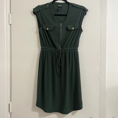 VETEMENTS Soho Apparel prendisole donna coquette midi verde alto basso femminile cappuccio maniche PS