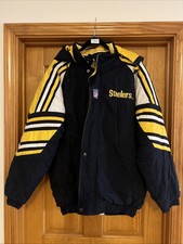 Vintage Pittsburgh Steelers Starter Pro Line Jacket Mens Large Quilted