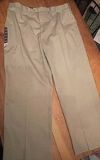 NEW Men's Croft  Barrow Premium No Iron Pleated Pants Kohls Tan 40x32