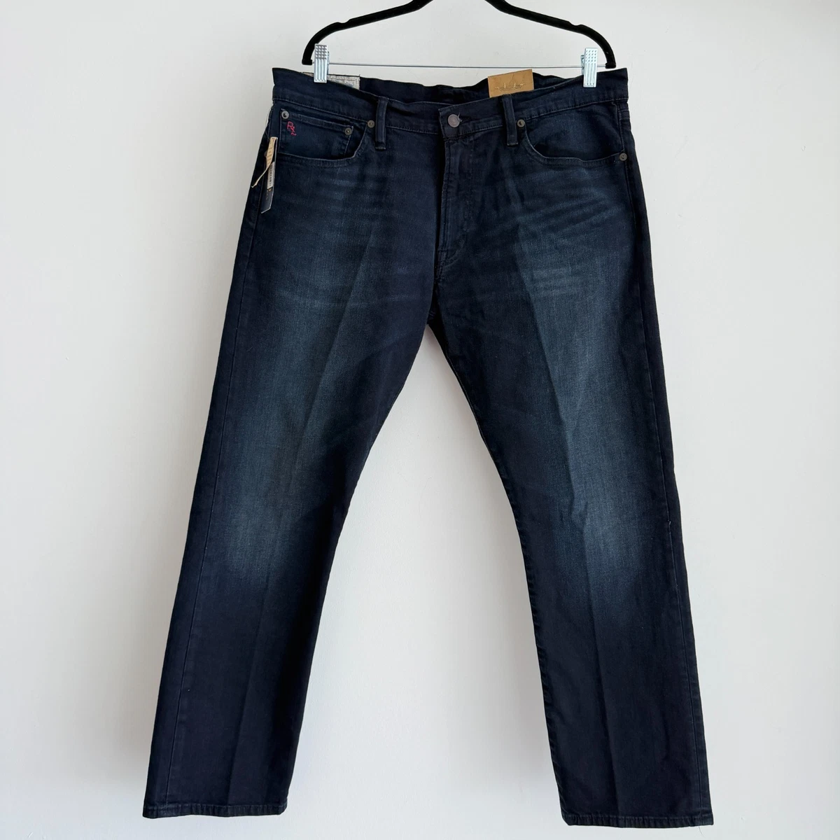 パンツ Polo Ralph Lauren BLACK DENIM 36x30 Polo Ralph Lauren Jeans Mens 36 Black Classic Fit Straight Leg