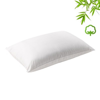 Natural Sleep White Bamboo Blend Medium Profile Pillow by Bianca