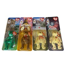 TY McDonalds Beanie Baby Erin Maple Britannia Glory the Bear  SET RARE Erin