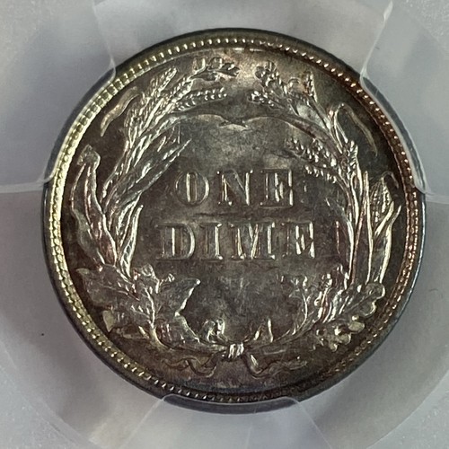 1900 Barber Dime 10c PCGS MS63 Sharp Strike Nice Luster Deep Original Toning - Picture 4 of 4