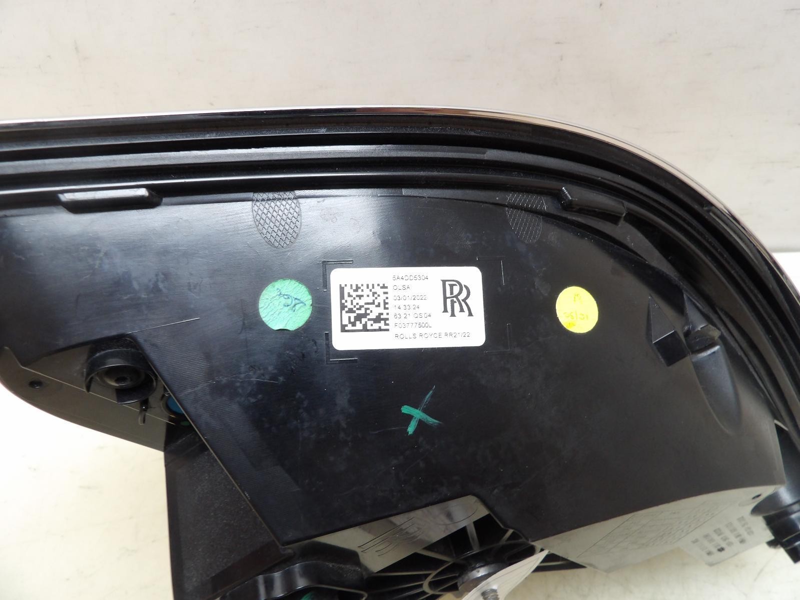 ROLLS ROYCE GHOST LEFT TAIL LIGHT CHROME BUBBLES OEM 2021 2022 2023