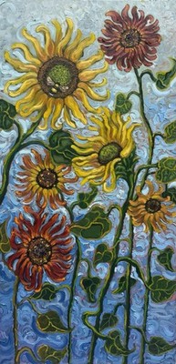 Sunflower Painting Original Oil On Canvas Wall Art Sunflowers By Emily Newman
