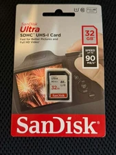 NEW SanDisk 32GB Ultra SDHC UHS-I Memory Card Class 10 90MB/s Full HD Video