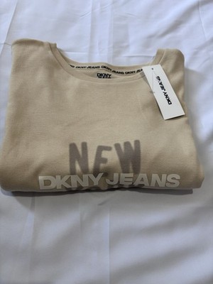 DKNY Jeans T-Shirt beige brandneu mit Etikett Alter 14