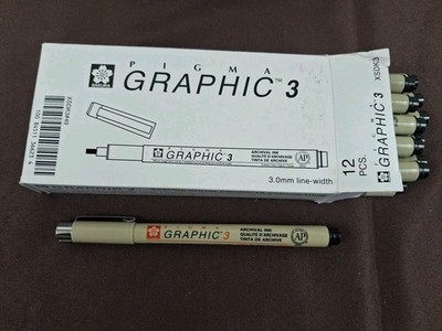 Sakura Pigma Graphic 3 Marking Pen Black Archival Ink for Art Illustration Japan