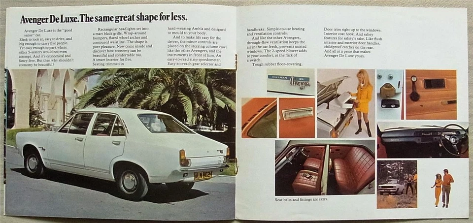 HILLMAN AVENGER Car Sales Brochure 1970 #2583/H GL SUPER DeLuxe - Image 4 of 4