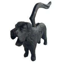 VTG Cast Iron Dog Nut Cracker Black. Mouth & Tail Mechanism 4 Pounds 12" Long
