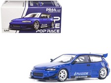 Pandem Civic EG6 RHD Right Hand Drive Blue Metallic 1/64 Diecast Model Car by