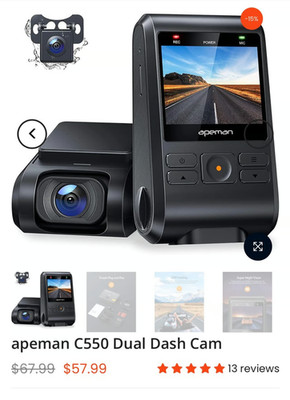 Apeman C550 FHD Car Dash Cam Digital Camera Video Camcorder 1080p