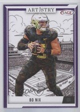 2024 SAGE Artistry Mega Box Purple Canvas Bo Nix #MART-BN 0rd2