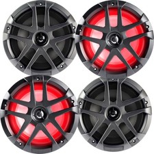 Memphis Audio 8" LED Marine Coaxial Speakers - 2 Pair 4 Units - OEM Bulk Pa...