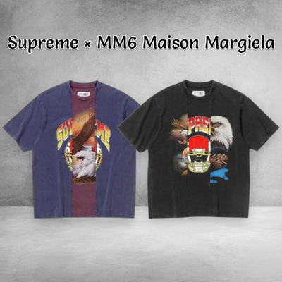 Supreme x MM6 Maison Margiela Split S/S Top T-shirt Navy Black
