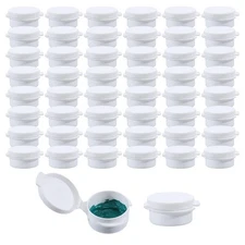 50 Pcs White Plastic Paint Solvent Cups with Lids Reusable Spill Proof Cups