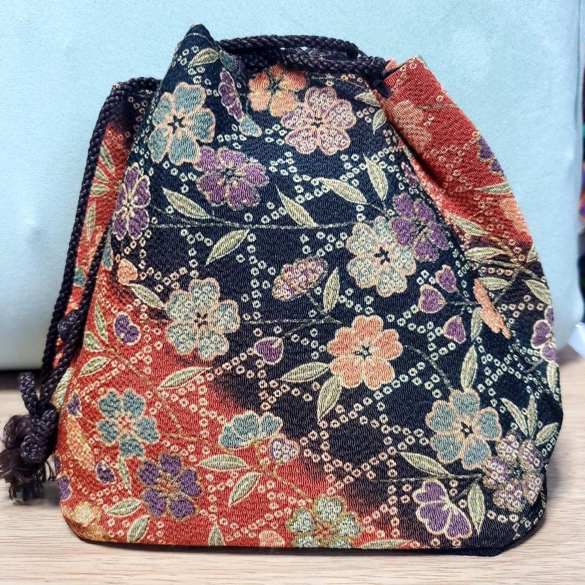 Japanese pattern drawstring bag drawstring bag un… - image 1