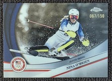 Nina O'Brien 2026 Topps Chrome USA Winter Olympics Refractor Blue #/150