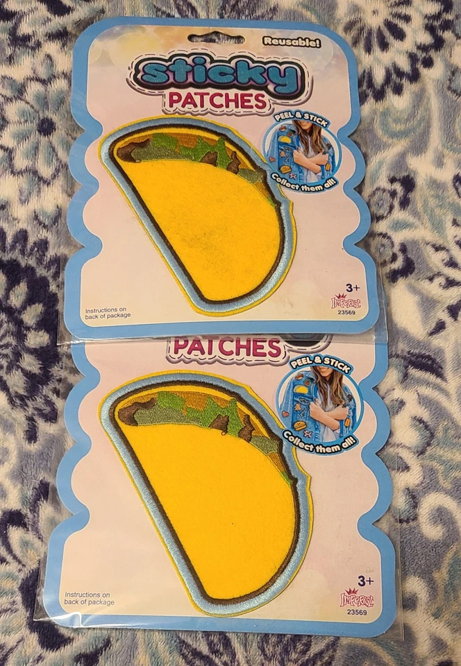 Lot Of 2  "Taco Imperial Fun Reusable Sticky Patch Craft Embellishment" New 2017 - Image 2 of 4