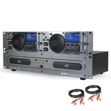 Gemini Dual CD/USB DJ Media Player – 2-Deck Rackmount CD Player with Jog Whee...