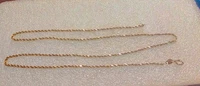 14K Yellow Solid Gold Rope Diamond Cut Chain necklace 1mm - 16" Long ((249))