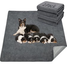 2 Packs Extra Large Reusable Dog Mat for Floor, Non-Slip Washable Pee Pads fo...