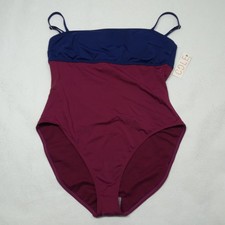 COLE of California Size XL Burgundy Color Block One Piece Swimsuit NEW