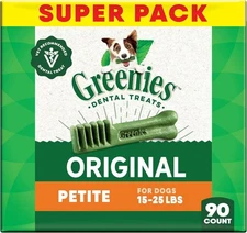 Greenies Veterinarian Adult Natural Dental Dog Original Flavor54 oz Pack90Count