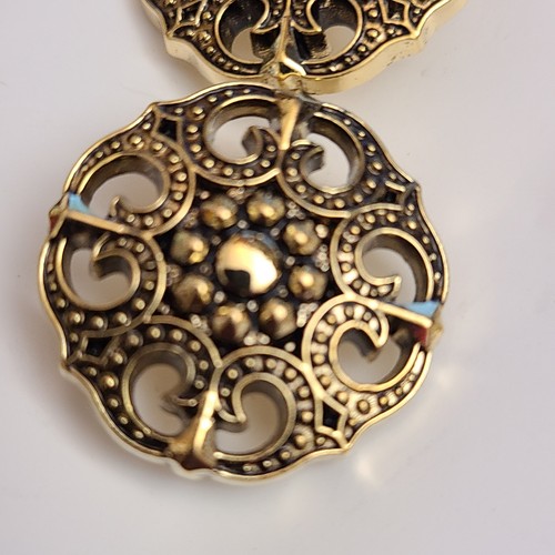 Lot 18 Vintage Le Bouton Buttons Antique Gold Repousse Style 7/8" Made In Italy - Picture 3 of 14