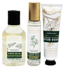 Bath  Body Works Stress Free Eucalyptus Spearmint Travel Body Mist Hand Cream 
