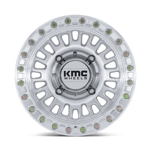 KMC KS242 Aztec Beadlock Machined Wheels: 15x8, 4x137, 0 mm