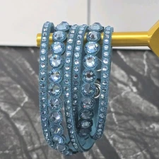 NEW Swarovski Slake Aqua Dot Crystal Wrap Around Bracelet - 5201117 -  Dazzling 