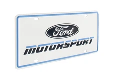 Ford Motorsport Mustang Front or Rear Metal License Plate Insert - Blue & White