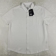 U-510 Under 510 Short Sleeve Button Down Shirt Men's Large White Performance NWT