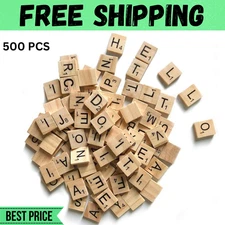 500 Pcs Wood Scrabble Tiles Letters 5 Complete Sets Of