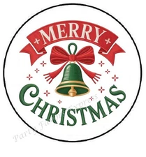 MERRY CHRISTMAS BELL ENVELOPE SEALS LABELS STICKERS PARTY FAVORS